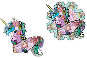 Unicorns for coloring, an Animal Illustration by Watercolor fantasy (Thumbnail 5 of 8)