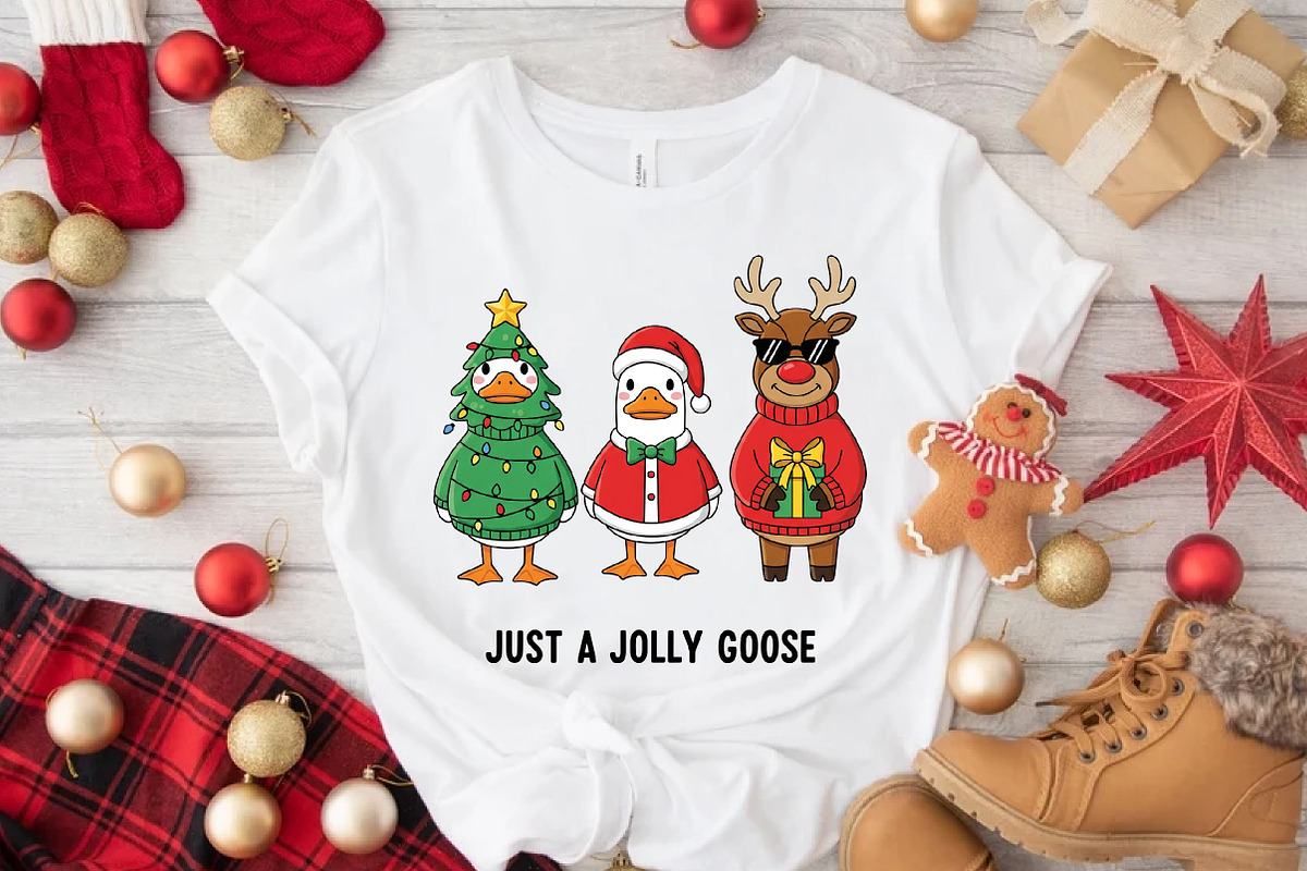 Just a Jolly Goose,Christmas Goose, an Illustration by DreamArtGraphic (Photo 5 of 5)
