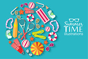 5 summer beach vector backgrounds, a Graphic by LineTale (Thumbnail 3 of 5)