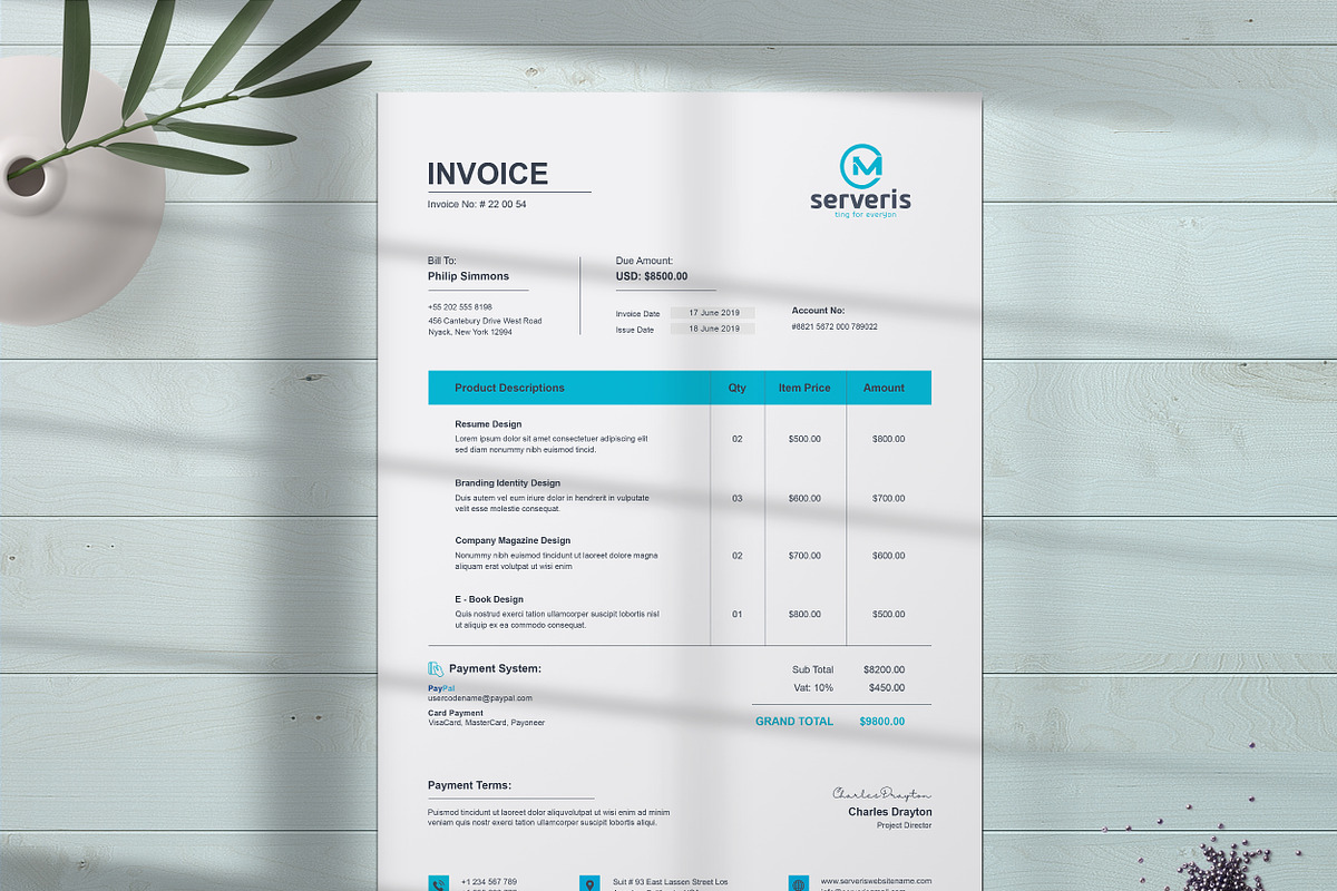 Invoice, a Stationery Template by TelaTemplates (Photo 4 of 7)