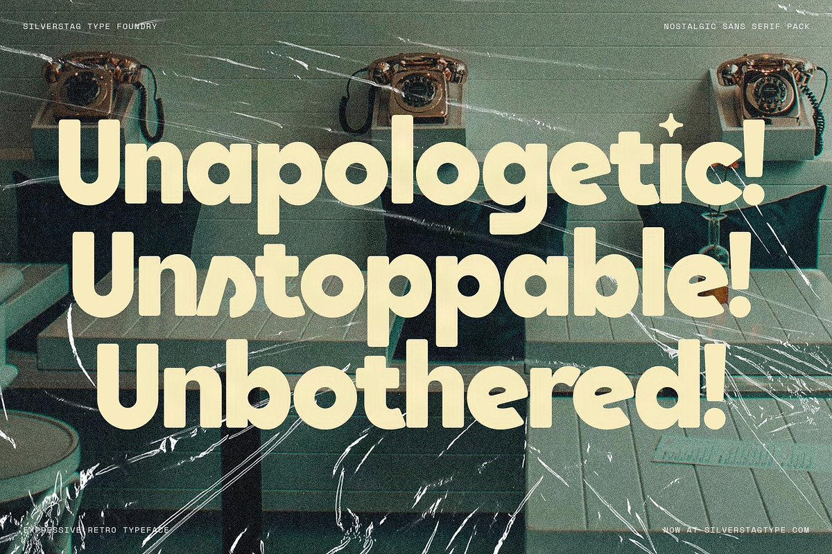 Saffielle - Bold Vintage Typeface, a Sans Serif Font by SilverStag Type Foundry (Photo 15 of 15)