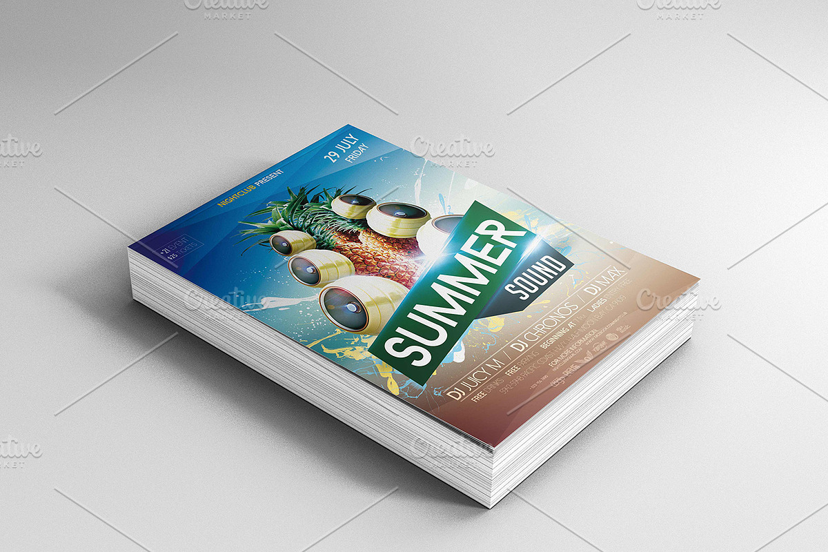 Summer Sound Flyer, a Flyer Template by CREATIVE DUDE (Photo 1 of 3)