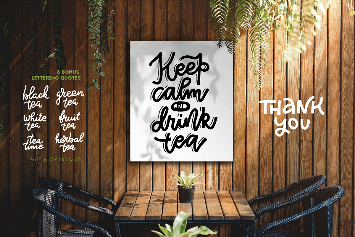 I love tea - clipart & lettering, a Decorative Illustration by Lana Sham (Photo 13 of 13)