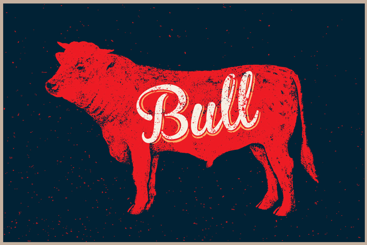 Graphical bull and inscription, an Animal Illustration by Countryside ...