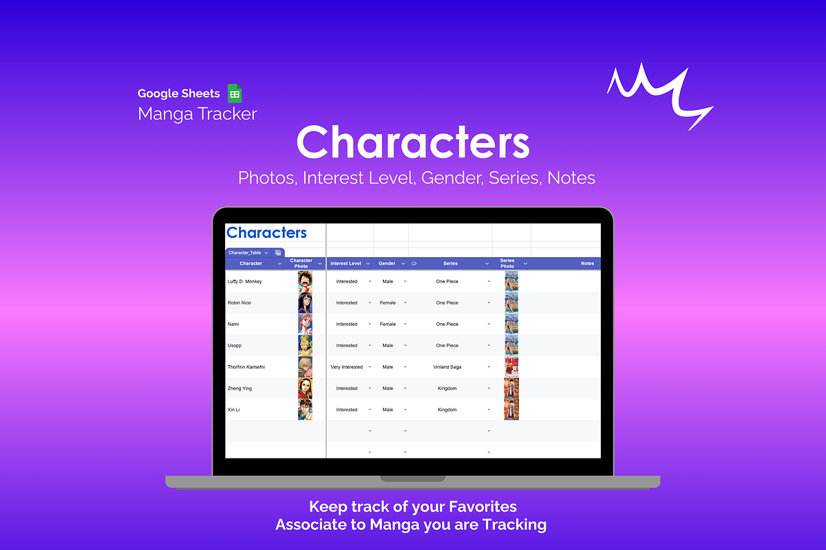 Manga Tracker - Google Sheets preview 4