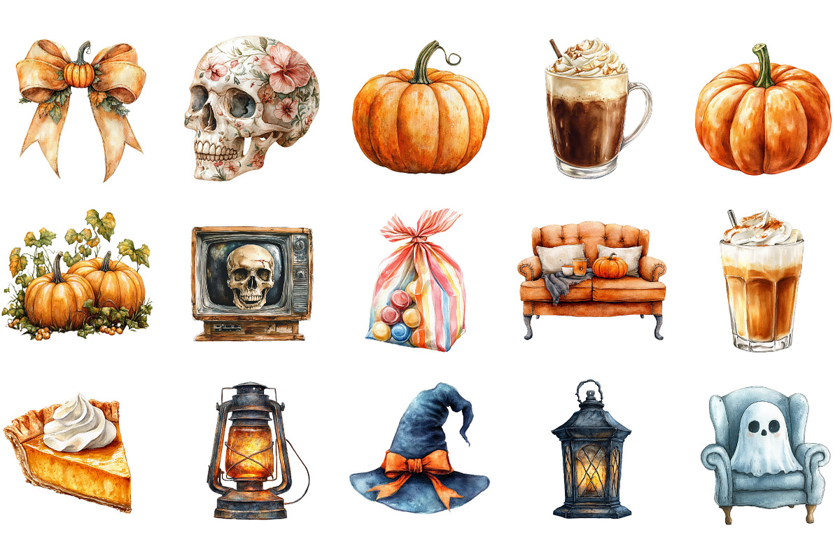 Halloween Movie Night Clipart, an Illustration by Designking (Photo 2 of 5)