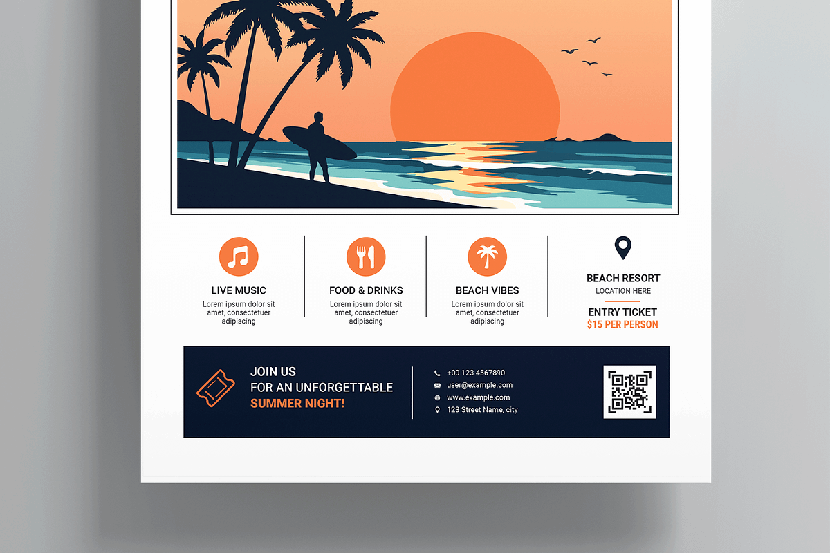 Summer Pool Party Flyer Template, a Flyer Template by MightyDesign (Photo 3 of 8)