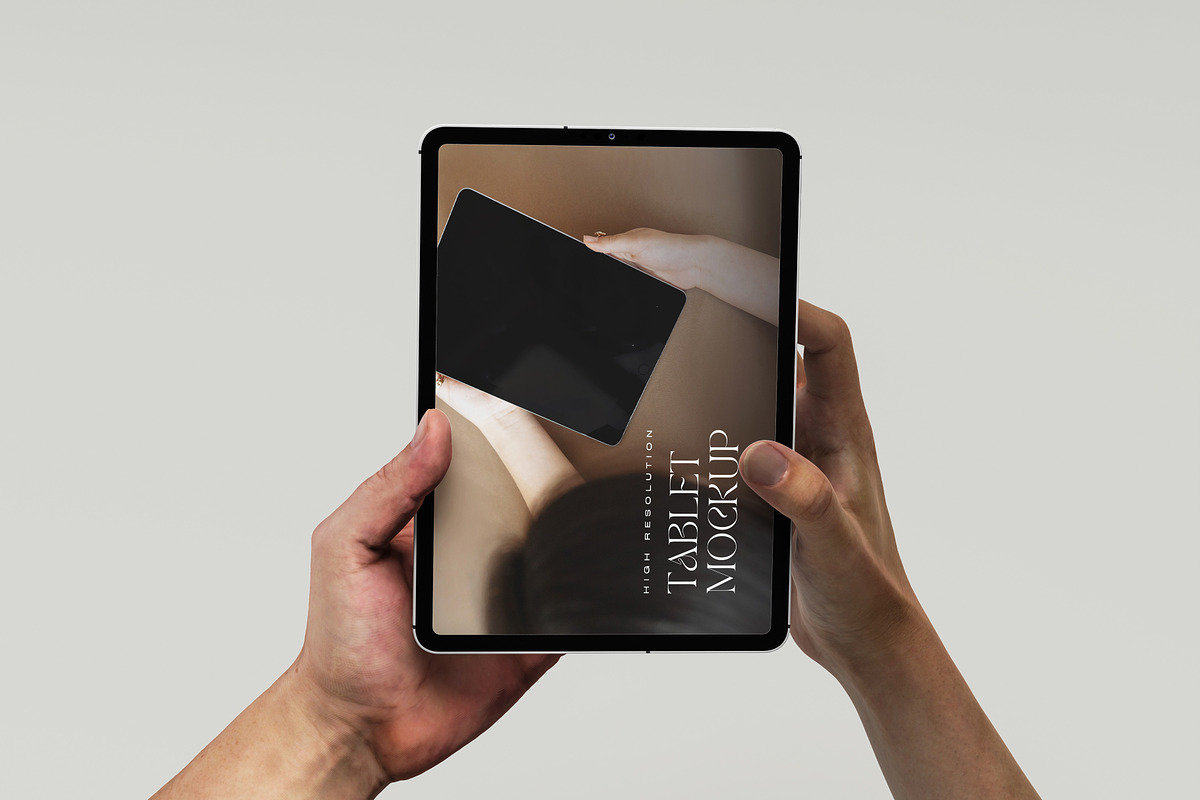 Digital Tablet Holding Mockup Scene, an iPad Mockup by Ataku Design (Photo 7 of 8)
