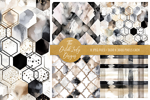 Beige Geometric Seamless Patterns