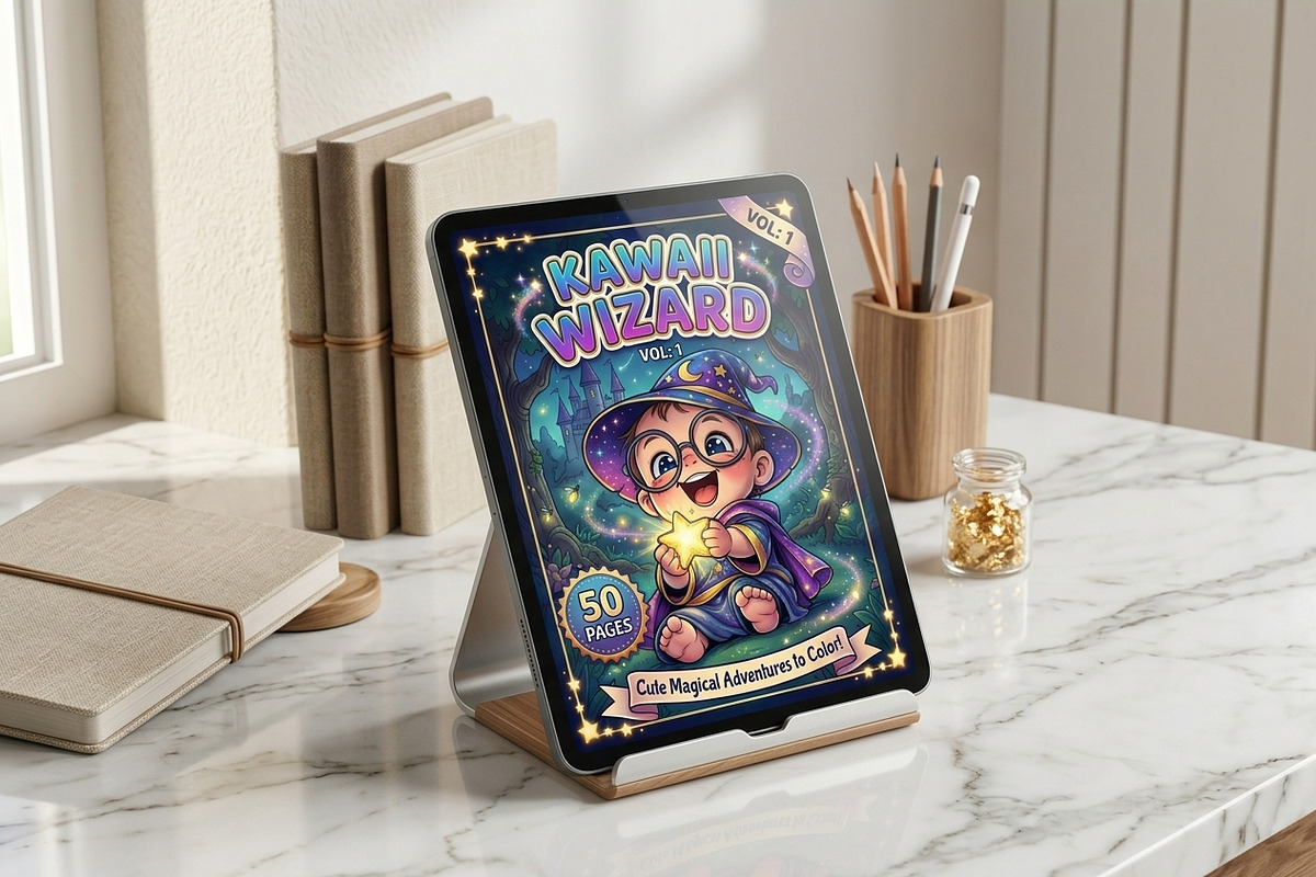 Cute Wizard Coloring Book Pages vol1, a Seasonal Illustration by ikarifq shop (Photo 3 of 5)