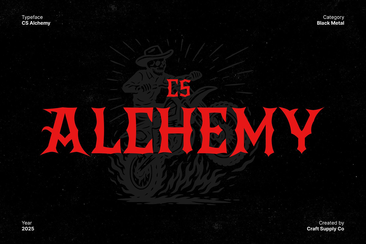 CS Alchemy – Black Metal Font, a Blackletter Font by Craft Supply Co. (Photo 1 of 8)