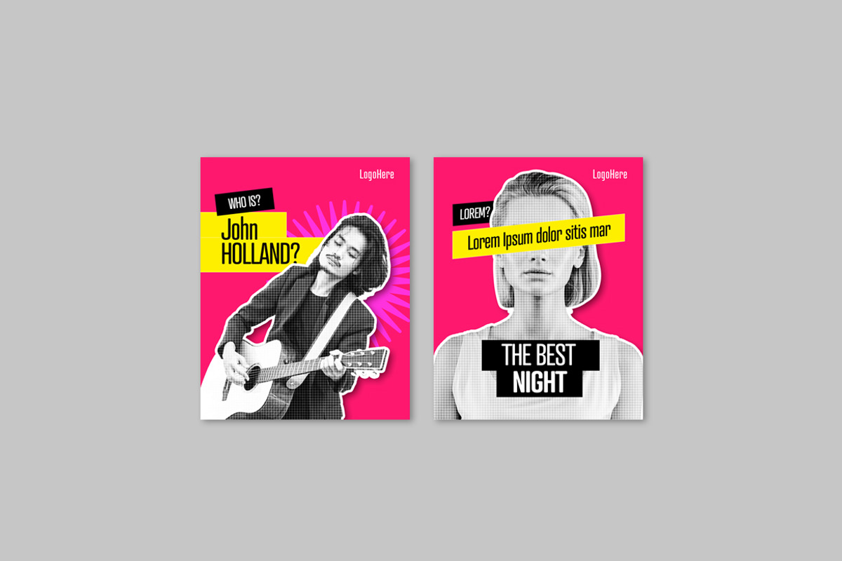 Pop Art Social Media Template Pack, a Design Template by McLittle Stock (Photo 3 of 3)