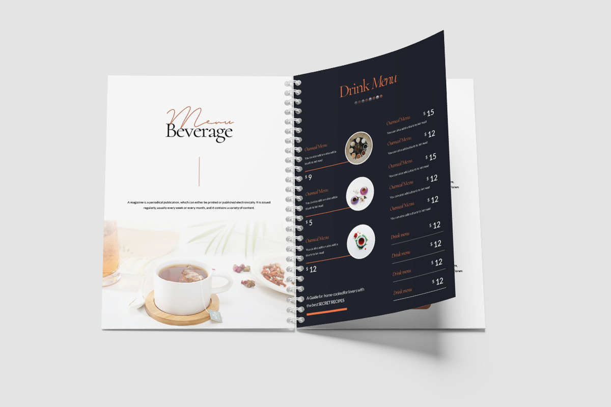 Elegant Modern Menu Book Template, a Magazine Template by TMint Play (Photo 8 of 10)