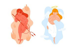 Angel and Devil, a Person Illustration by Good Studio