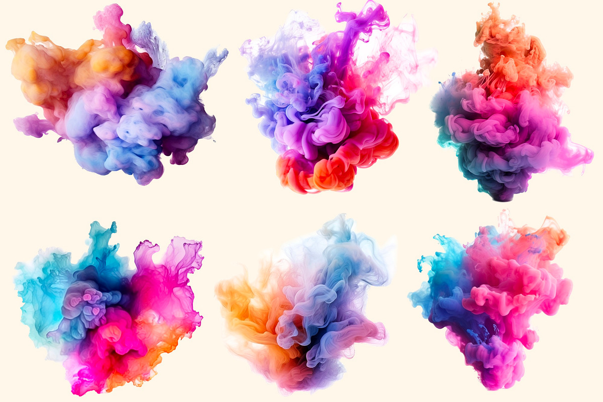 Colored smoke  Watercolor clipart, an Object Illustration by Hello My Print (Photo 5 of 13)