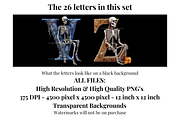 Halloween Skeleton Alphabet Letters, a Decorative Illustration by Creative Art By SamM (Thumbnail 7 of 10)
