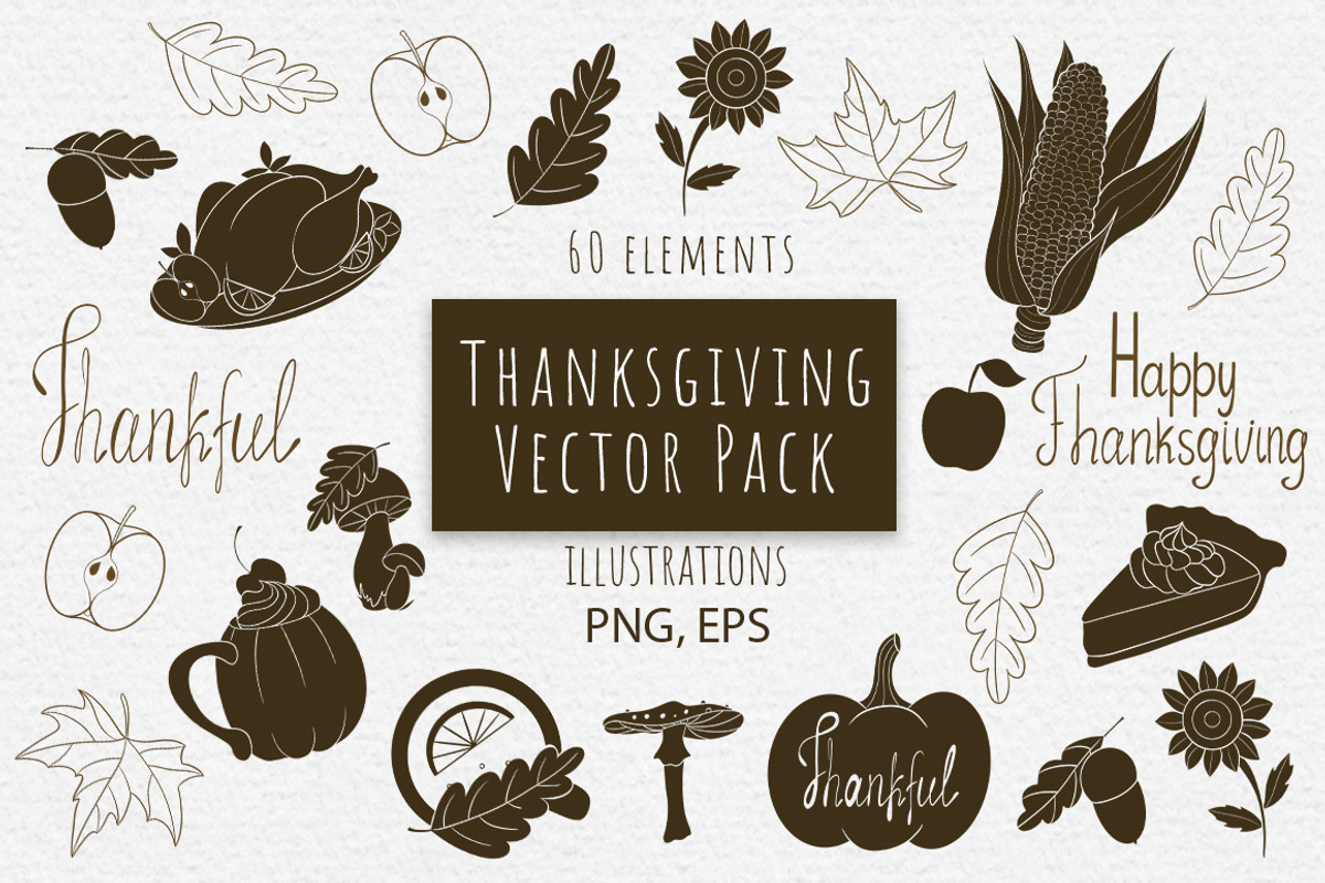 Thanksgiving Vector Pack, a Seasonal Illustration by Mari_Caliart (Photo 1 of 10)