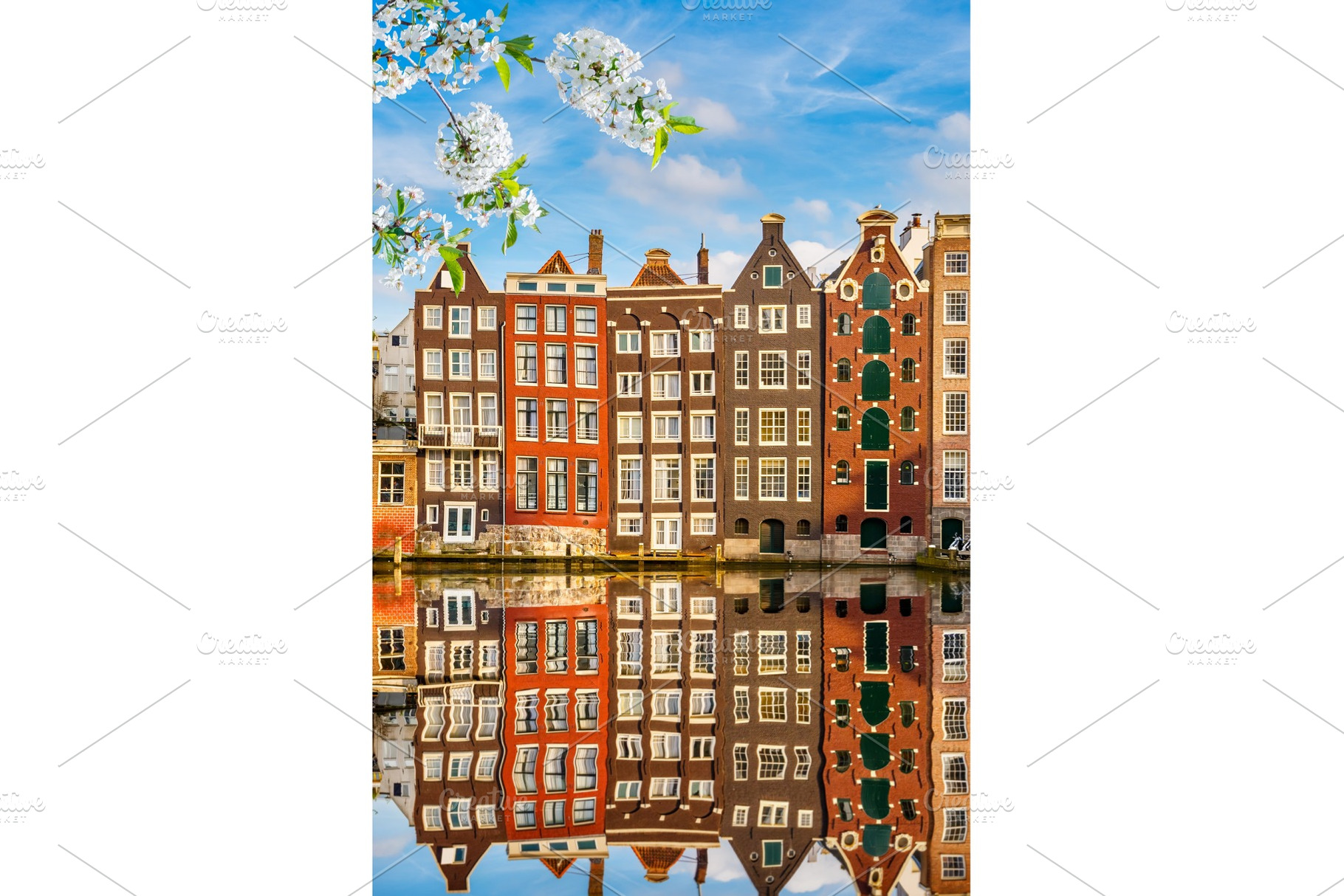 Old buildings in amsterdam at spring containing amsterdam, holland, and canal, an Architecture Photo by sborisov