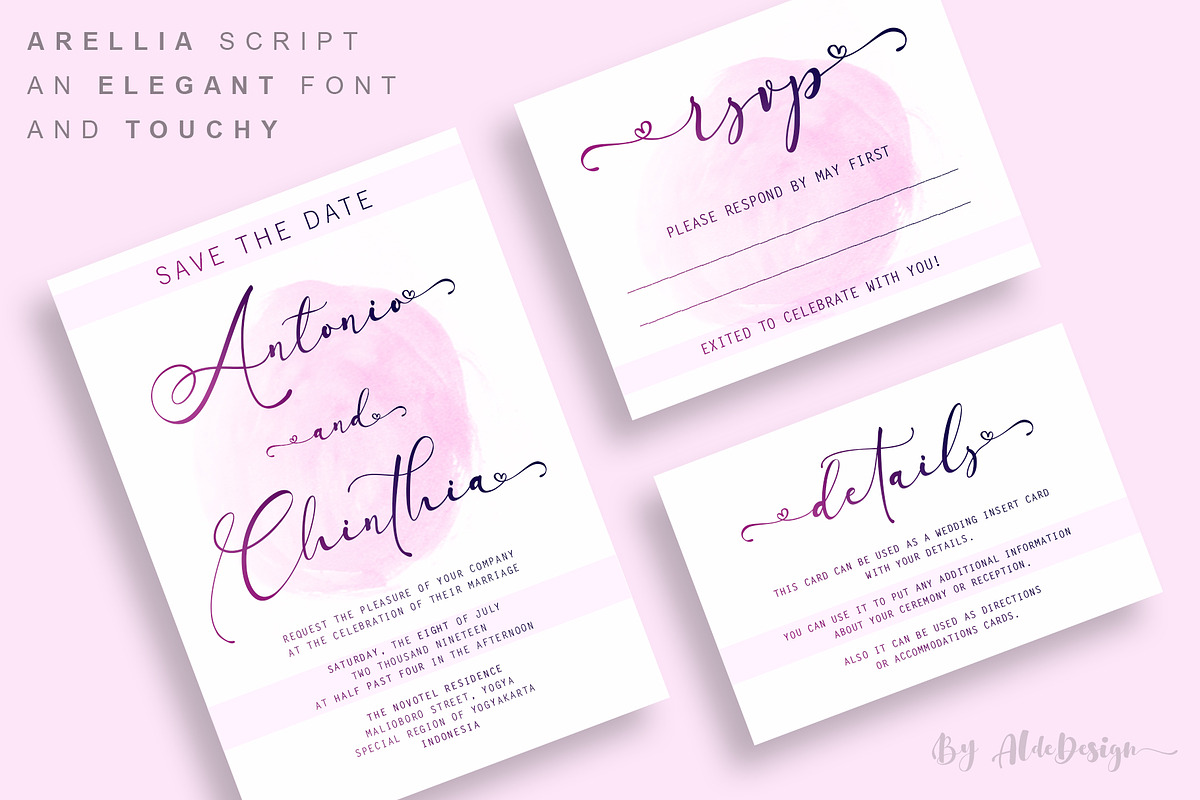 Arellia Script //Luxury Font preview 4