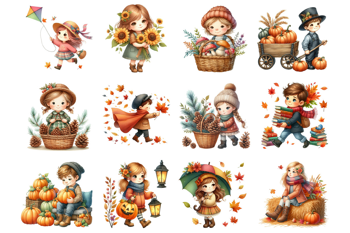 Kids Autumn, an Illustration by Design Market (Photo 2 of 3)