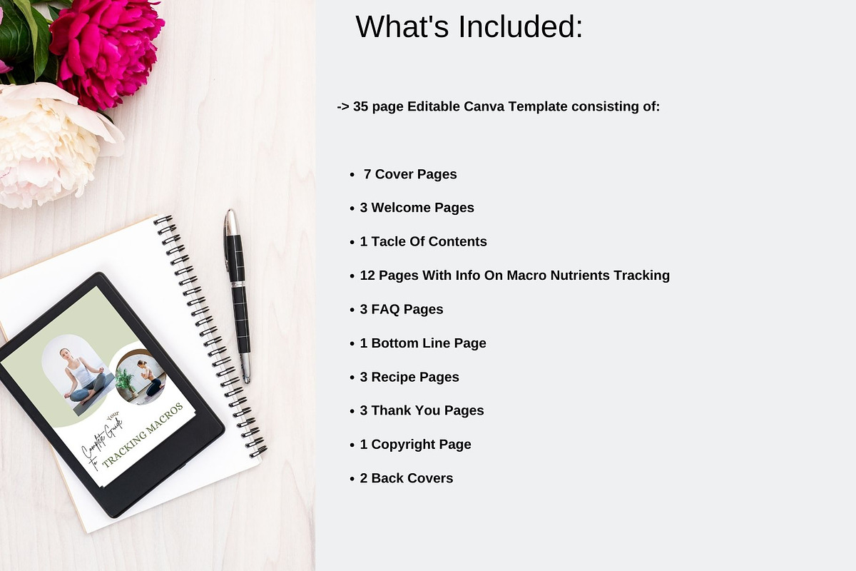 Macronutrients tracking Guide, Ebook, a Books & Magazine Mockup by Millennials Marketing (Photo 9 of 9)