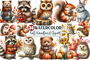 Watercolor Fall Woodland Clipart, an Illustration by Rose Art (Thumbnail 1 of 4)