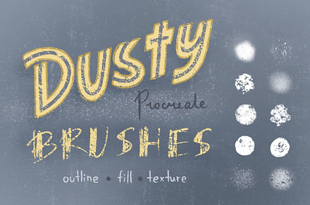 Dusty procreate brushes set