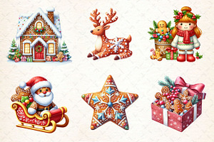 Christmas Gingerbread Clipart Bundle