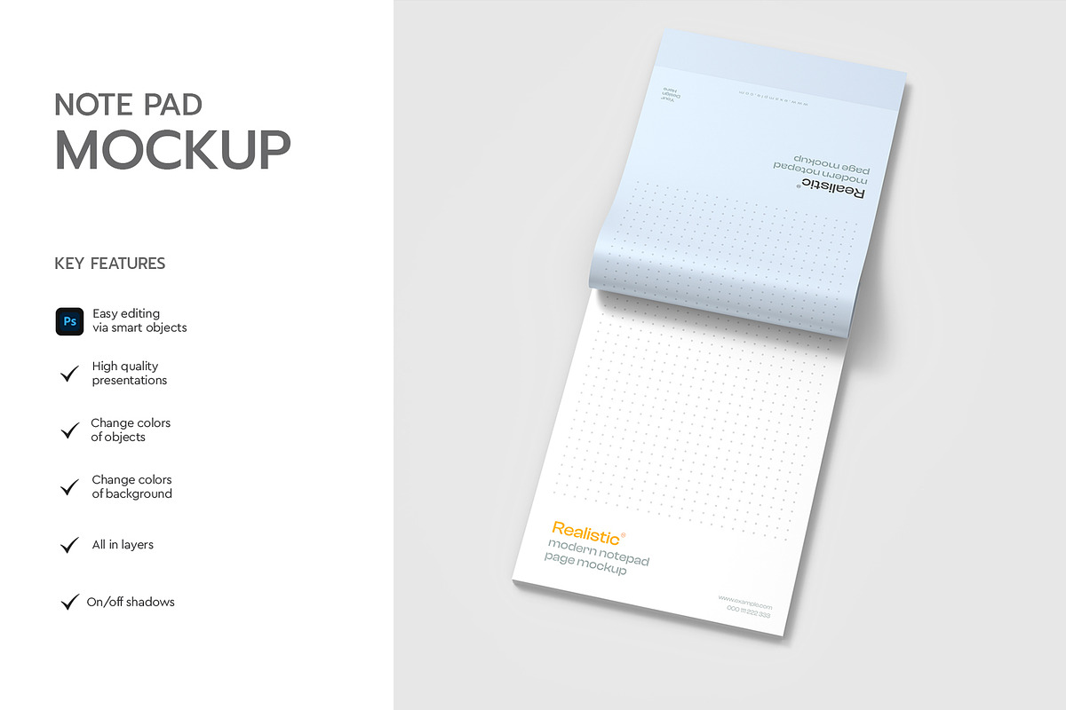 Realistic Notepad Mockup Template