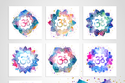 Watercolor Om Signs, a Decorative Illustration by Marina Demidova (Thumbnail 2 of 2)