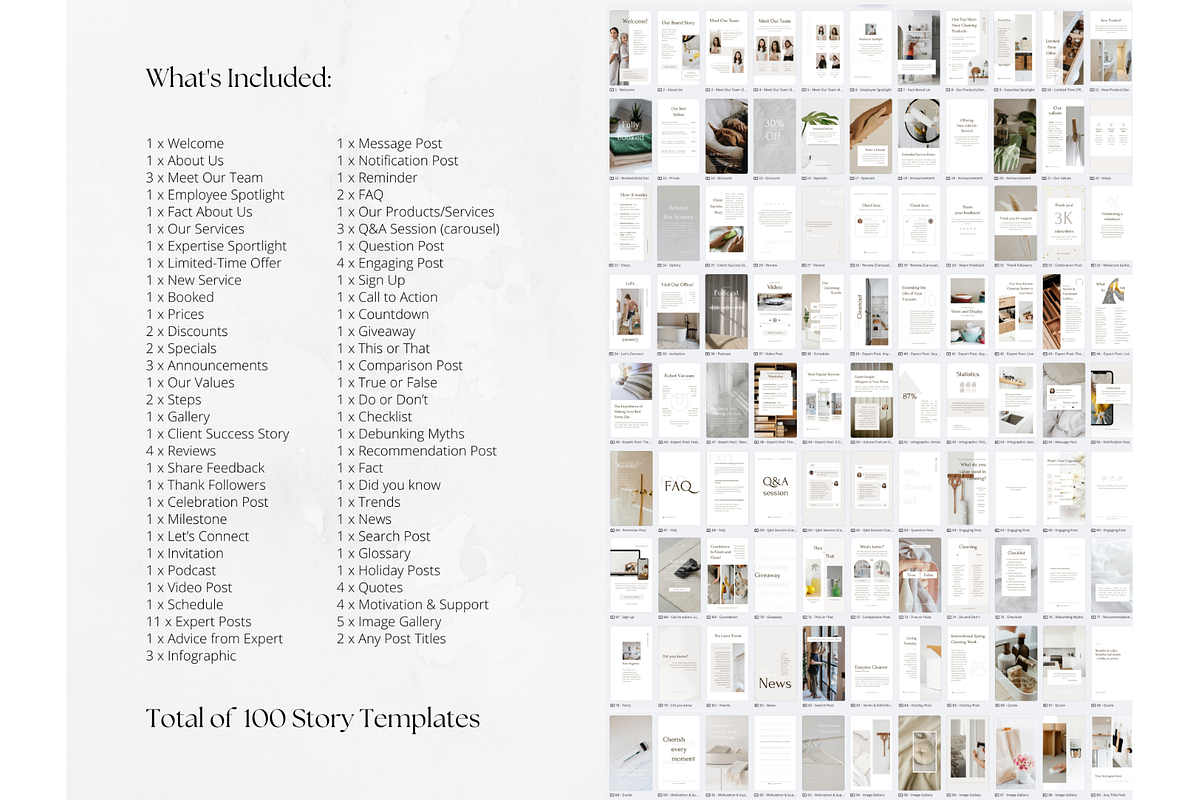 100 Cleaning Business Story Template, a Social Media Template by PatternLab. (Photo 2 of 9)