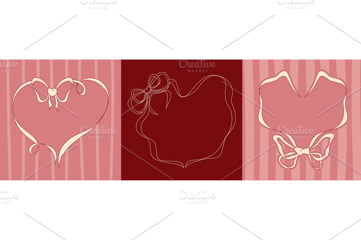 Coquette heart frame with pink bow, an Illustration by art PVP - market