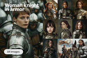 84 women knights in armor, a Person Photo by Handmadefont