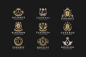 9 Luxury Royal Crest Logo Collection, a Branding & Logo Template by Design_Planet