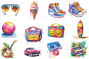 90s Retro Summer Sublimation Clipart, an Illustration by Designworld (Thumbnail 3 of 5)