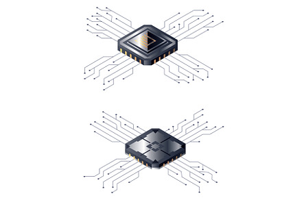 Micro processor. Motherboard, a Technology Illustration by Things for designers