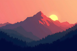 Minimal Black Mountain Silhouette fo, a Photo by LOGOCREATIVE