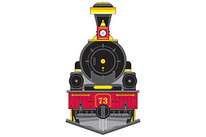 Cartoon Vintage Steam Train