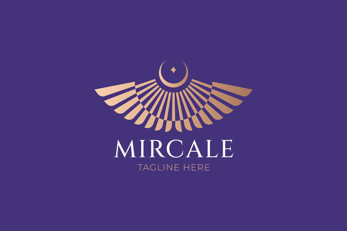 Crescent Moon Light Wings Logo, a Branding & Logo Template by Signatoro (Photo 1 of 3)