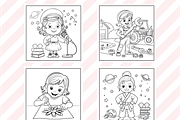 Cute Little Girl Coloring Pages, a Person Illustration by Design Home (Thumbnail 3 of 5)