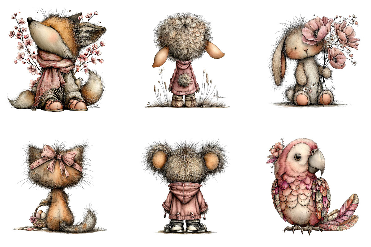 whimsical Spring Back View Animal, an Illustration by CreationArt (Photo 7 of 7)