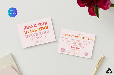 Retro Thank You Business Card Canva