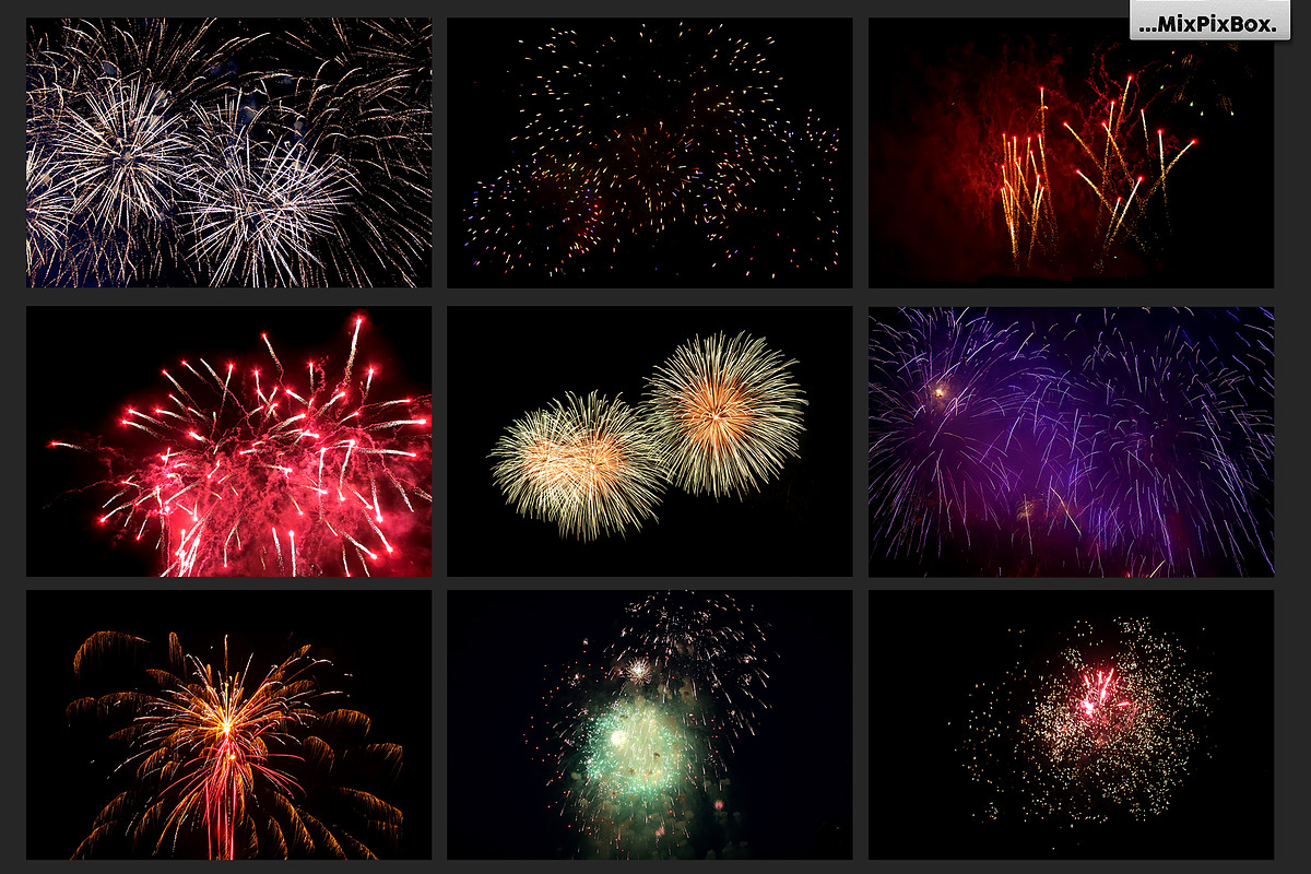100 Fireworks Overlays, a Texture Graphic by MixPixBox