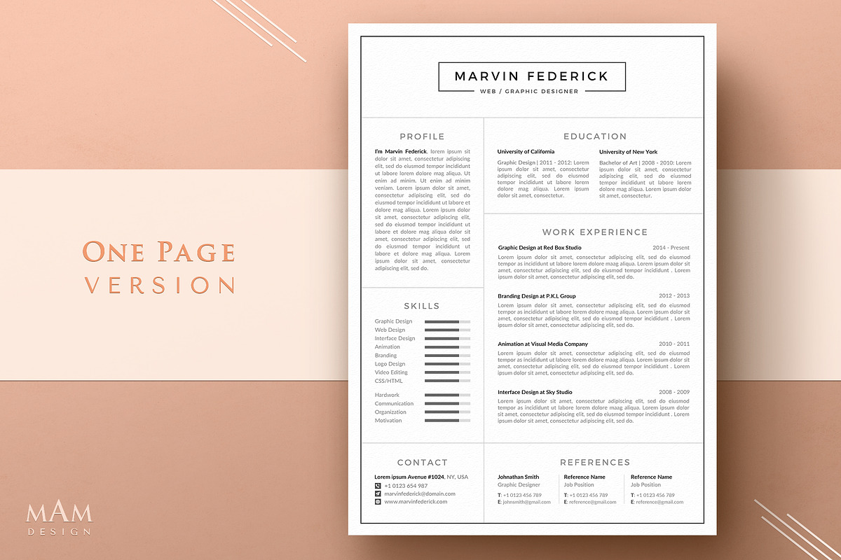 Professional Resume CV Template, a Resume Template by MAM Design (Photo 2 of 10)