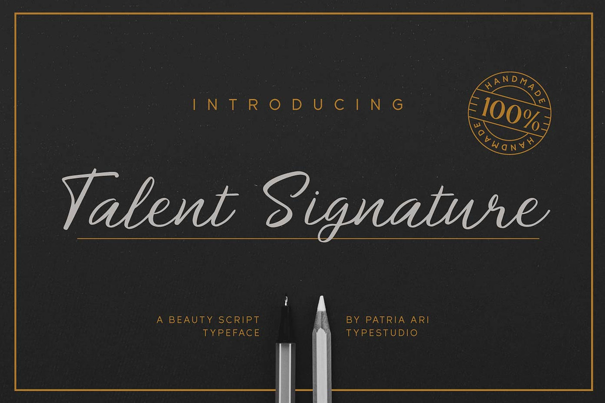 Talent Signature, a Script Font by Patria Ari (P4tcreativa) (Photo 1 of 11)