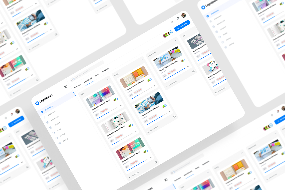 Task Management Dashboard UI Kit, an UI Kit Template by iDoodle Studio