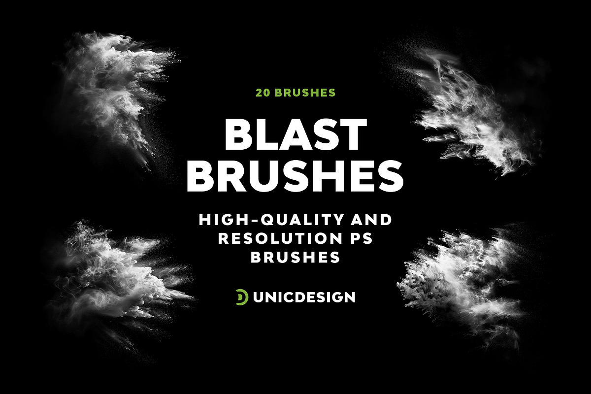 Blast Photoshop Brushes, a Brush Add-On by UnicDesign