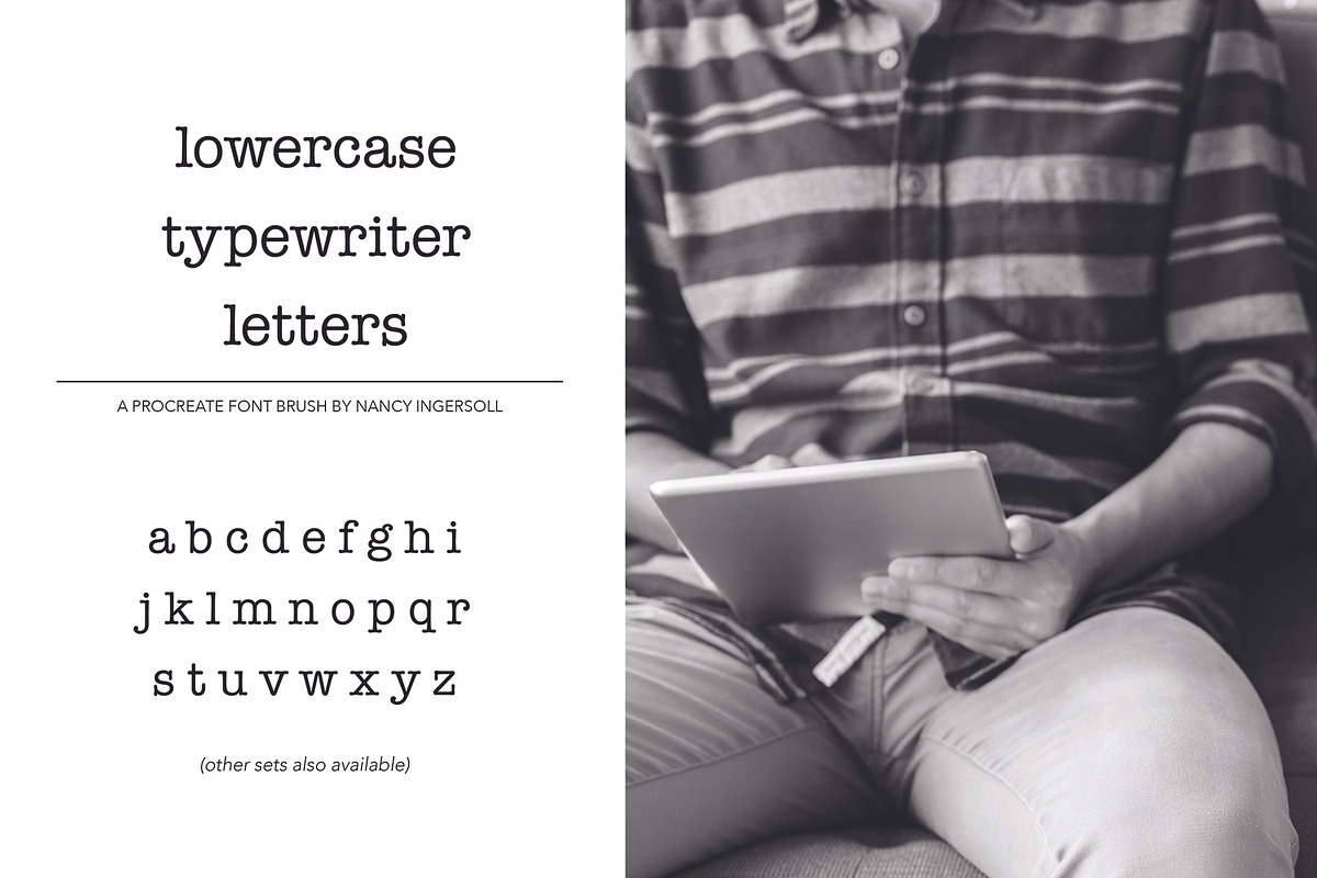 Procreate Typewriter Font lowercase, a Brush Add-On by Nancy Ingersoll (Photo 2 of 5)
