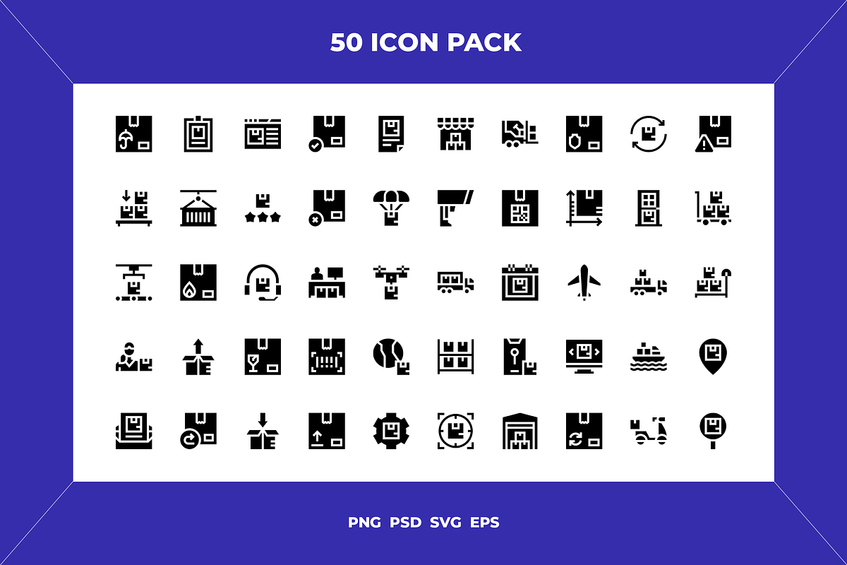 Logistics icons, an Outline Icon by Wencory (Photo 1 of 2)