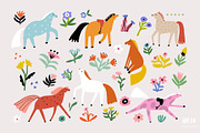 Adorable Horses | Hand drawn clipart, an Animal Illustration by Olia (Thumbnail 7 of 11)